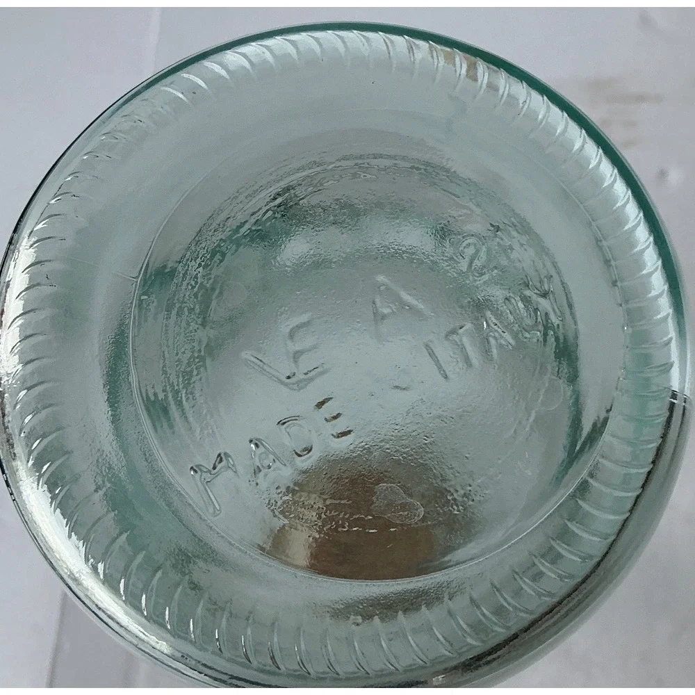 Vintage Milk Bottle Embossed Cow Absolutely Pure Milk‎ Italy Green Glass